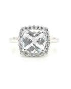 CZ square halo dress ring image