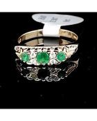 Emerald &amp; Diamond 9ct Gold Ring image