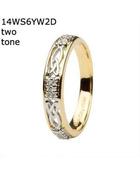 Celtic Wedding Band Diamond Set Yellow/white gold image