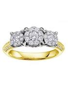 Three Starburst Stone ring .43ct image