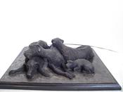 " To The Land Of Nod " Three wolfhound's and a mix breed settle down for a sleep.