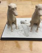 " Royal Hounds Of Tara " sculpture of two Irish wolfhounds
