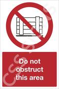 Do Not Obstruct this Area Sign image