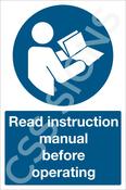 Read Instruction Manual Before Operating Sign