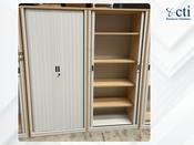 Tall Beech Tambour Unit - Grade A, Ex-Corporate