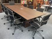 Parnell Walnut Boardroom Table &amp; Borgata Boardroom Chair Bundles