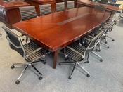 Shelbourne Walnut Veneer Boardroom Table &amp; Borgata Boardroom Chair Bundles image