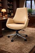 The VDARA Cream Executive Leather Office Chair image