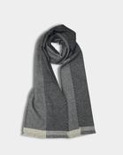 Black/Ecru Tweed Merino Lambswool Scarf image