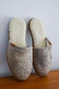 Grey Natural Wool Slippers image