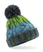 Junior corkscrew pom pom beanie image