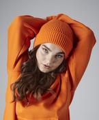 Engineered knit ribbed beanie