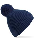 Engineered knit ribbed pom pom beanie image