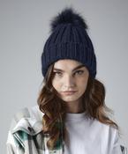 Verbier fur pop pom chunky beanie image