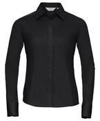 Women's long sleeve polycotton easycare fitted poplin shirt image