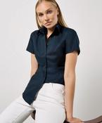Women's workplace Oxford blouse short-sleeved (tailored fit) image