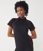 Women's piped performance polo image
