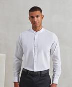 Banded collar grandad long sleeve shirt image