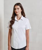 Women's stretch fit cotton poplin short sleeve blouse image