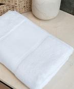 Organic bath towel with printable border image