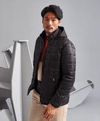 Box quilt hooded jacket image