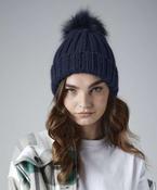 Verbier fur pop pom chunky beanie image