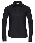 Women's long sleeve polycotton easycare fitted poplin shirt image