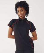 Women's piped performance polo image