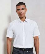 Stretch fit cotton poplin short sleeve shirt image
