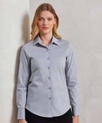 Women's stretch fit cotton poplin long sleeve blouse image