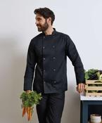 Studded front long sleeve chef's jacket image