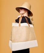 Adley jute with faux leather tote image