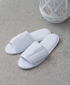 Open-toe slippers with hook and loop strap image