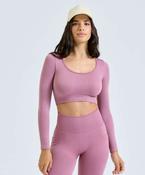 Women's TriDri® ribbed seamless 3D fit" crop top" image
