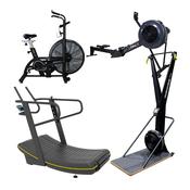 Cardio Pro Package – Curved Treadmill, Air Bike, Rower &amp; Ski Machine