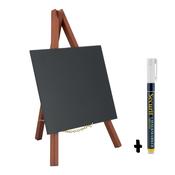 Securit Table Chalkboards - Mini Easel - Mahogany 24,4x15x13,5cm - Pack of 6