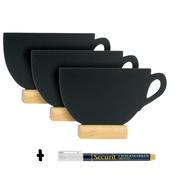 Securit Table Chalkboards - Silhouette Wood Mini - Black 9x13,5x2cm - Pack of 6