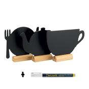 Securit Table Chalkboards - Silhouette Wood Mini - Black 10x13,5x2cm - Pack of 6