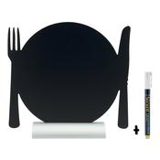 Securit Table Chalkboards - Silhouette Aluminium - Black 24x24,5x6cm - Pack of 6