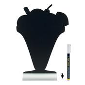 Securit Table Chalkboards - Silhouette Aluminium - Black 33,5x23x6cm - Pack of 6