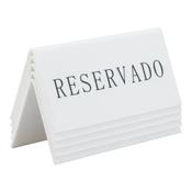 Securit Table Boards - Accessories Signs - White 5x10x4,5cm - Pack of 6