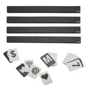 Securit Wall Board - Letter Shelf - Black 2,5x25x1cm - Pack of 6