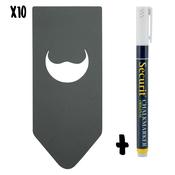 Securit Table Chalkboards - Accessories Tag - Black 15,4x6,5x0,1cm - Pack of 6