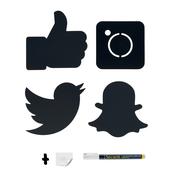 Securit Wall Chalkboards - Silhouette - Black 18x15,5x0,3cm - Pack of 6