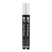 Securit Chalkmarkers - Chalk Markers Fine Bullet Nib Set of 2 White Markers - Pack of 10 image