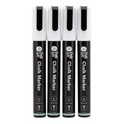 Securit Chalkmarkers - Chalk Markers Bullet Nib Set of 4 White Markers - Pack of 10 image