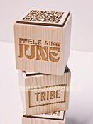 QR Code Block Natural 3 sides Branded 10-1000