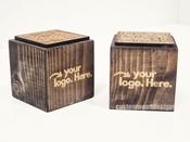 QR Code Block 3 sides Stained &amp; Branded 10-1000