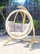 Globe Wood Hanging Chair &amp; Stand Set image