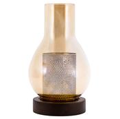 Securit Lighting - Glass Tealight Holder Lantern - Transparent &amp; Wood image
